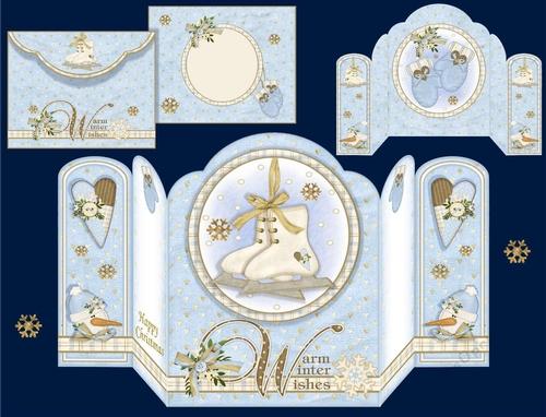 Warm Winter Wishes Four Fold Card 