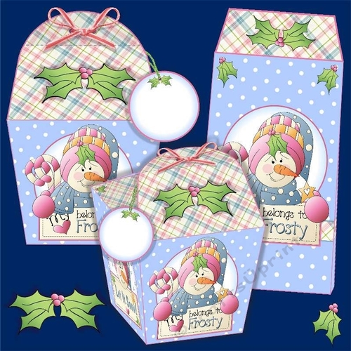My Heart Belongs To Frosty Gift Boxes & Pinch Bag