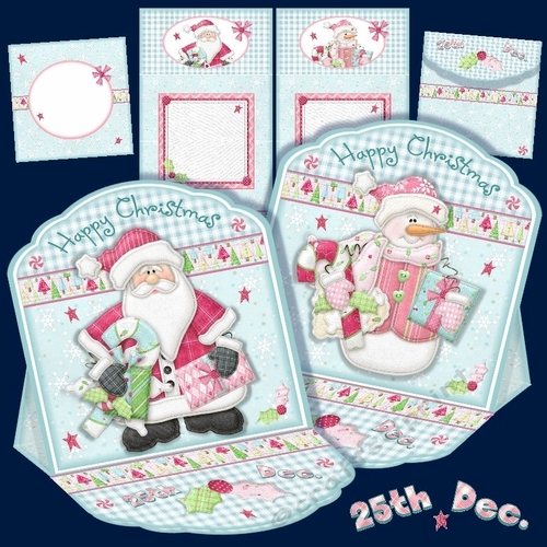 Santa & Snowman Mini Easel Cards