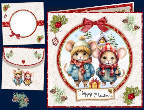 Christmas Mice Topper Card