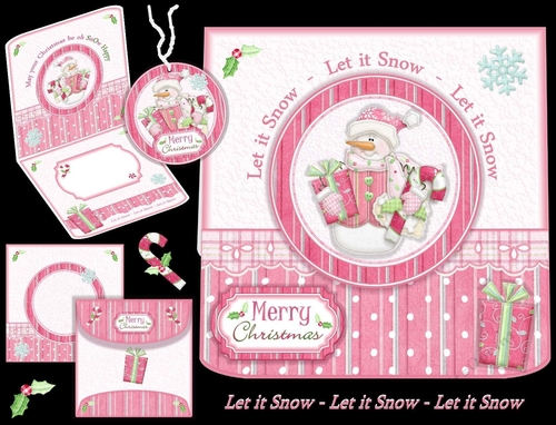 Let It Snow Pink Snowman