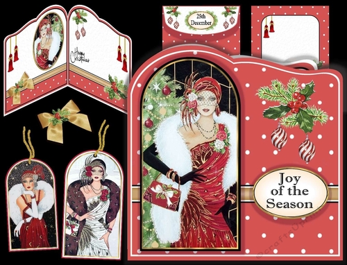 Art Deco Ladies Christmas Cards