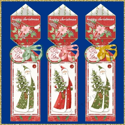 Trio Of Santas Triangular Cracker Boxes