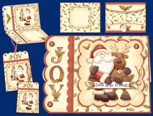 Deer Friends Scalloped Edge Card
