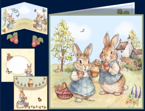 Bunnies & Strawberries 