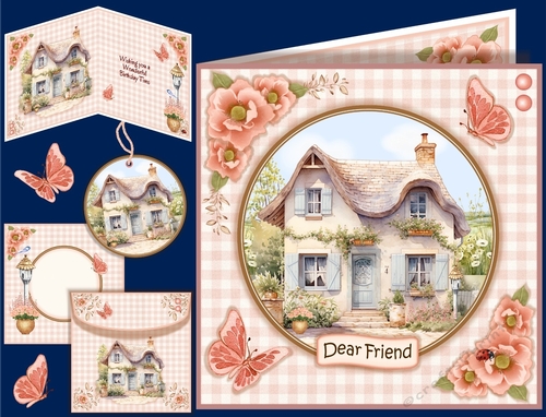 French Cottage Topper Card