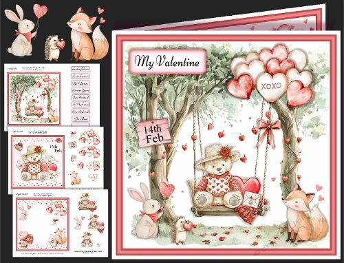 Valentine Bear On Swing 