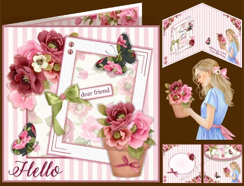 Flowers Frame & Butterflies