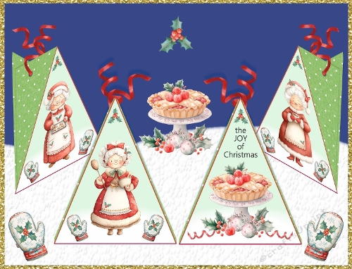 Mrs Clauses Triangular Treat Boxes