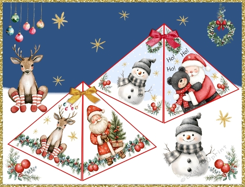 Santa and Friends Pyramid Boxes