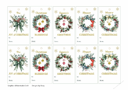 Christmas Wreath Gift Tags