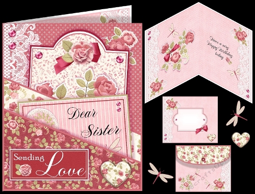 Roses & Lace Double Pocket Card