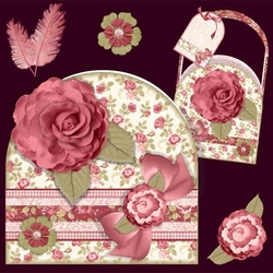 Rose Flapper Hat Card & Bag