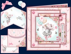 Prima Ballerina Elephant Layered Card