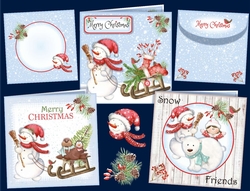 Snowmen Sleigh & Friends Quick Cards Set