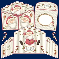 Jolly Holly Santa Gatefold Card