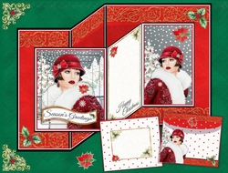 Art Deco Lady Pyramage Z Fold Card