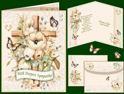 Floral Cross Sympathy Card