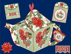 Christmas Joy Heart Teapot Box