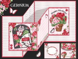 Geranium Double Z Fold Card