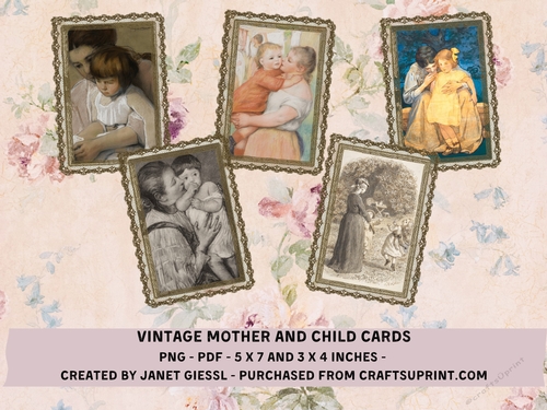 Vintage Mother and Child Cards