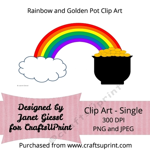 Rainbow and Golden Pot Clip Art