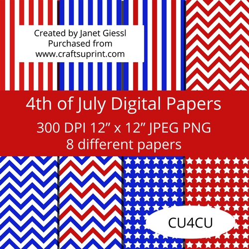 4th of July Digital Papers - CU4CU