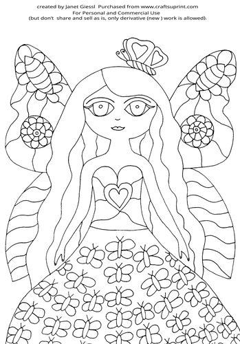 Fairy Colouring Page