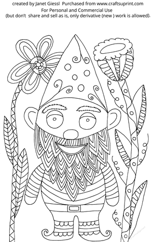 Gnome Colouring Page