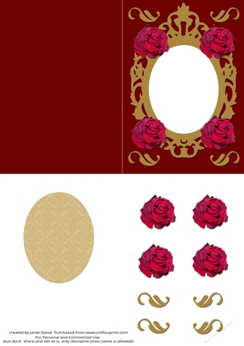 Floral Roses Aperture Card