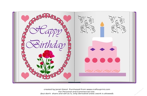 Birthday Book Shaped Card Front