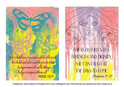 Bible Verses For Mothers Card Fronts/Toppers - Set 1
