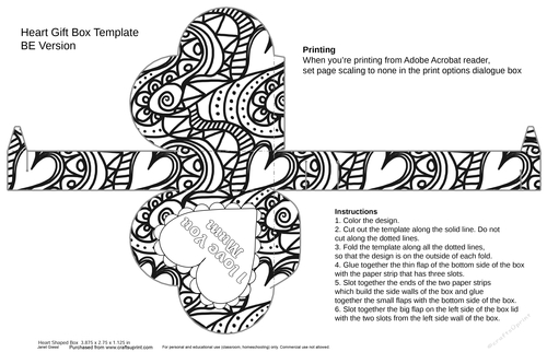 Mothers Day Coloring Heart Gift Box (BE Version)