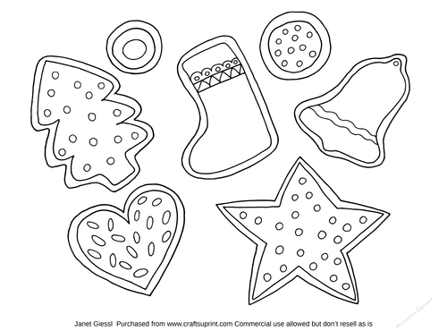 Christmas Cookies Coloring Page/Digi Stamp