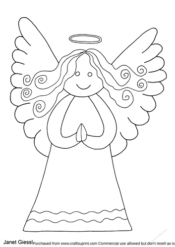 Christmas Angel Coloring Page/Digi Stamp
