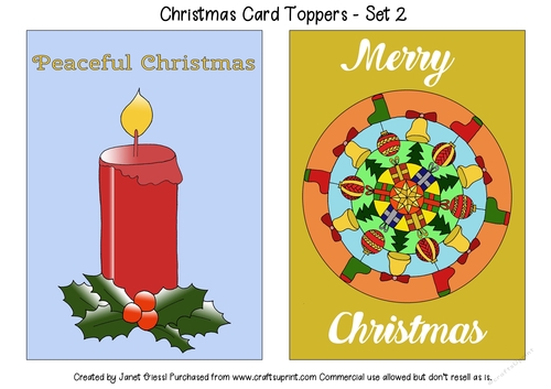 Christmas Card Toppers - Set 2