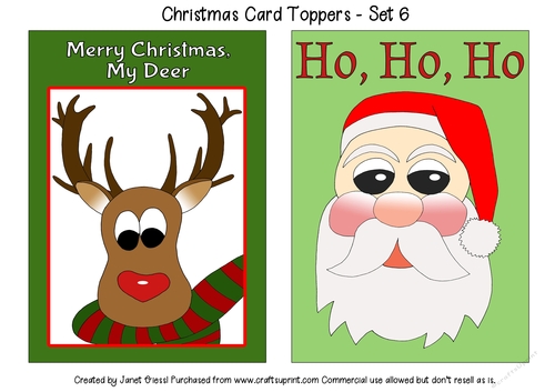 Christmas Card Toppers - Set 6