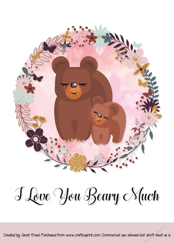 Mother and Baby Bear Card Topper