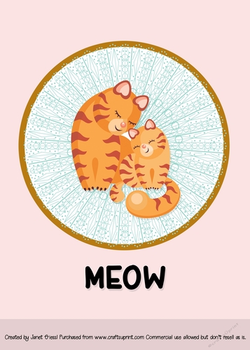 Mother Cat and Kitten Card Topper