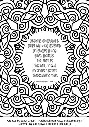 Gratitude Bible Verse Coloring Page/Digi Stamp 1
