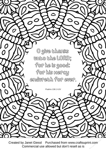 Gratitude Bible Verse Coloring Page/Digi Stamp 4