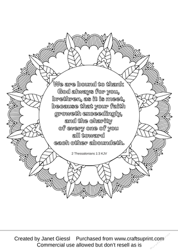 Gratitude Bible Verse Coloring Page/Digi Stamp 6