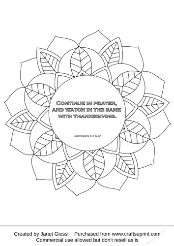Gratitude Bible Verse Coloring Page/Digi Stamp 9
