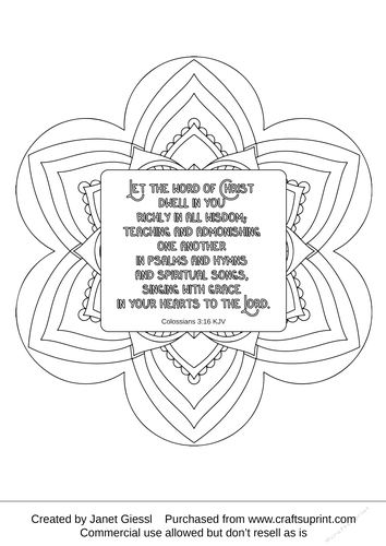 Gratitude Bible Verse Coloring Page/Digi Stamp 11
