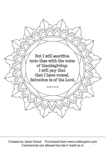 Gratitude Bible Verse Coloring Page/Digi Stamp 12