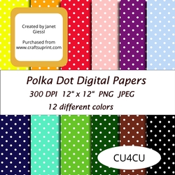 Polka Dot Digital Papers - CU4CU