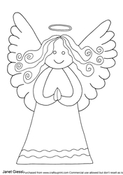 Christmas Angel Coloring Page/Digi Stamp