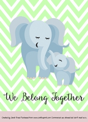 Mother and Baby Elephant Card Topper