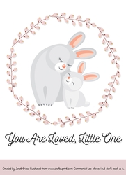 Mother and Baby Rabbit Card Topper