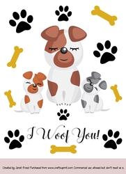 Mother Dog and Puppies Card Topper